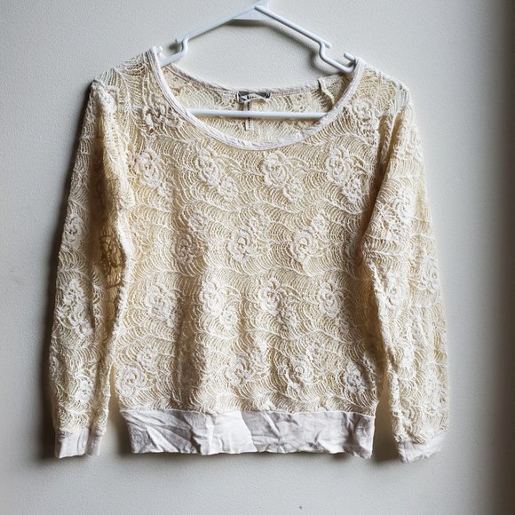 Kirra Cream Lace Floral Jersey Size Small - Picture 6 of 15